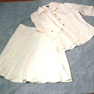 East 5th Cream 2 Piece Skirt Set